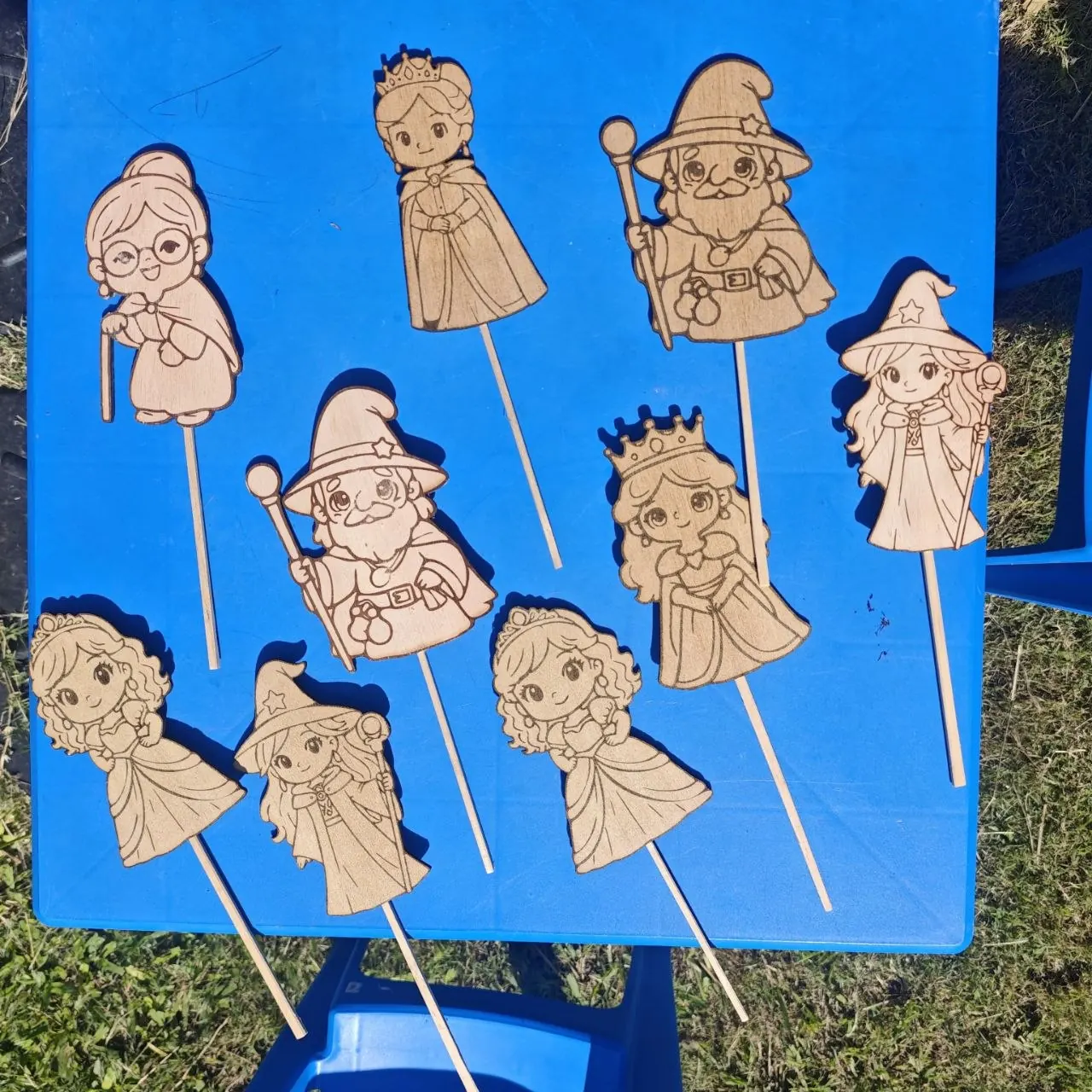 Títeres de madera de varilla para pintar